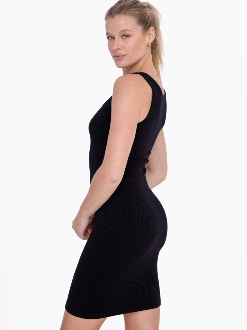 MONO B Ribbed Black Dress